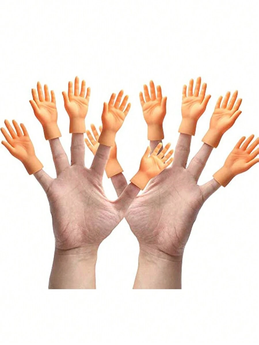 10 件/5 对趣味迷你橡胶手指模型玩具，仿真手指木偶，新奇猫咪手指玩具，木偶表演，恶作剧礼物，派对用品，圣诞节 - 彩色 - 查看 1