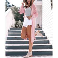 Womens Open Front Knit Sheer Cardigans Summer Boho Lightweight Long Sleeve Kimono Long Sweater