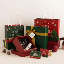 1pc Christmas Eve Apple Bag & Tote Bag, Packaging Christmas Eve Scarf Gift Box, Gift Storage, Gift Box Paper Bag, Reusable Gift Bag, Suitable For Christmas, Birthday, Party, Wedding, Friendly Gift For Friends, Christmas Valentine Day