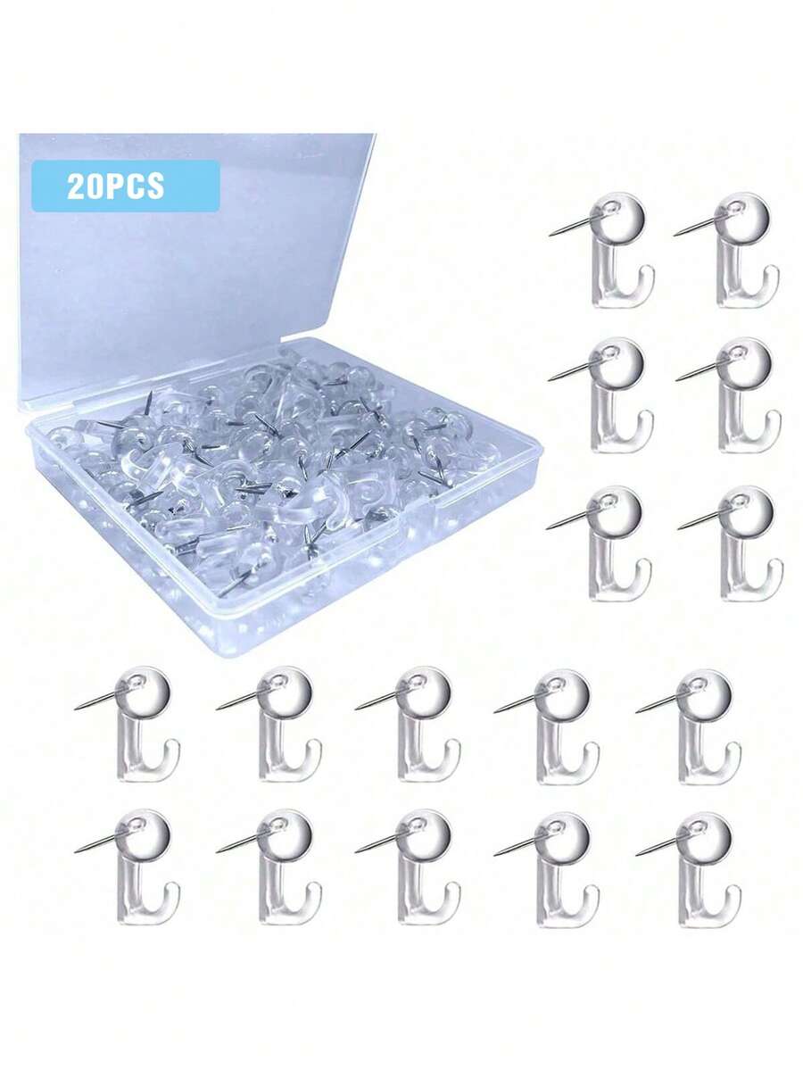 Finego 20/50 Count Push Pins, Thumb Tacks,Suitable For Cork Board,Wall