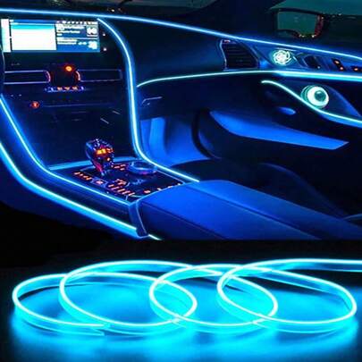1 Roll USB Powered LED Decorative Car Interior Light, Flexible Neon Light Strip, DIY Atmosphere Lamp, Suitable For Vehicle Decoration, Party, Birthday, Holiday Lighting