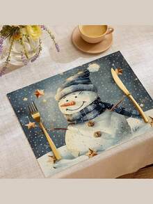 1/4 miếng lót đĩa Giáng sinh hình động vật bằng vải lanh - Thiết kế trang trí ngày lễ đa năng, miếng lót bàn có thể tái sử dụng phù hợp cho gia đình và nhà hàng, lễ kỷ niệm và trang trí nói chung - Nhiều màu - Xem 3