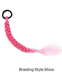 2pcs/Pack 18inch Kids Ponytail Extension With Hair Tie, Ombre Pink Ponytail Extension, Crazy Hair Day, Colored Hair Extensions For Kids, Festival Hair, Rave Hair, Ombre Ponytail