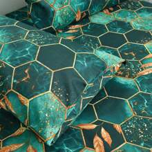 2pcs Geometric Pattern Pillow Cases, Soft Breathable Envelope Pillow Covers For Bedroom Sofa Home Decor, No Pillow Core Included - Green - View 3