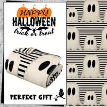 舒适法兰绒万圣节毛毯 - 橙色、黑色、绿色可爱有趣的幽灵设计 | 柔软涤纶，适合沙发、卧室装饰 | 送给朋友和同学的完美礼物 万圣节枕头套 万圣节枕头 - 多色 - 查看 13