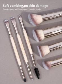 MAANGE 12 Pcs Makeup Tool Set With 7pcs Makeup Brush Set+5pcs Powder Puff Accessories,Blush Brush Foundation Brush Eyeshadow Brush Eyelash Brush Eyebrow Brush Lip Brush Contour Brush Loose Powder Brush Concealer Brush Makeup Tools