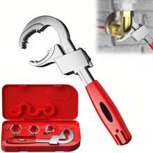 Universal Adjustable Wrench, 27cm/10.6inch Bathroom Wrench Adjustable Spanner, 80mm Max Opening, Multifunctional Adjustable Wrench Tap Spanner Wide Opening Spanner For Faucet Installation - 銀色 - 查看 1