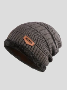 1pc Men's Beanie Hat, Thick Ear Protection Knitted Cap, Suitable For Outdoor Cycling In Autumn And Winter, Ideal Gift Choice, Fit For Slim People