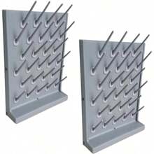 SHZICMY 2 Pack Rack De Secado De Laboratorio 27/52 Pegs Rack De Cristalería De Laboratorio PP Rack De Secado Escritorio De Montaje En Pared Fuente De Laboratorio De Secado Rack De Secado Equipo De Limpieza De Bastidor De Secado Para Utensilio De Laboratorio Escolar (27 Pegs-2PCS) - Dark Grey - View 1