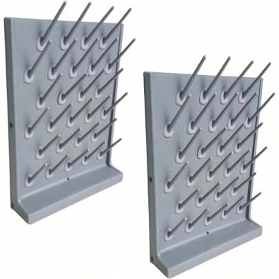 SHZICMY 2 Pack Rack De Secado De Laboratorio 27/52 Pegs Rack De Cristalería De Laboratorio PP Rack De Secado Escritorio De Montaje En Pared Fuente De Laboratorio De Secado Rack De Secado Equipo De Limpieza De Bastidor De Secado Para Utensilio De Laboratorio Escolar (27 Pegs-2PCS)