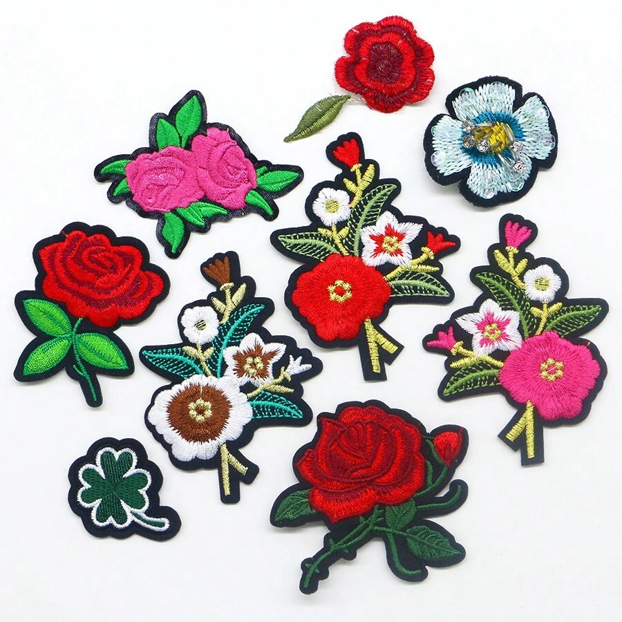 3 miếng vá thời trang hoa đẹp Miếng dán thủ công Miếng vá DIY Applique Thêu May Sắt Trên Miếng vá Biểu tượng Quần áo Trang phục Phụ kiện - 3 cái - Xem 1
