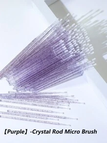 100 pièces/50 pièces Brosse micro jetable à manche en cristal pour extension de cils, tête de brosse micro rose et noire jetable. Brosse micro jetable pour visage et cosmétiques micro, convient pour les voyages et les retouches quotidiennes