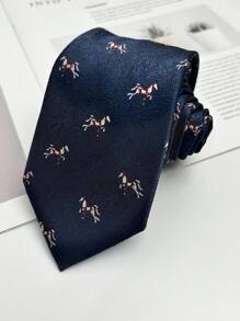 1 件动物印花休闲涤纶领带，轻巧百搭，适合所有季节圣诞节男士领带 - 彩色 - 查看 5