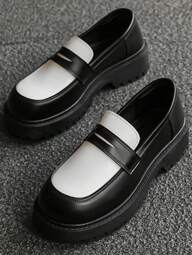Chaussures habillées pour hommes à bout rond avec semelle épaisse, à lacets, avec surélévation, de style formel, de style britannique, basse, noires ou blanches de mode, décontractées