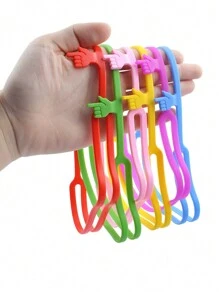 1/10 piezas Marcador de libros de silicona con dedo apuntador de 8 pulgadas, correa elástica de goma de color, marcador de libros único, regalo de lectura para la oficina y la escuela - Unitalla - Ver 6