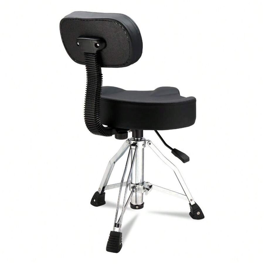 Drum Throne With Backrest, Drum Stool Adjustable Height With Drumstick - Black - View 1