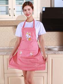 1 件~6 件卡通兔子图案围裙，适合日常休闲、厨房、浴室、家居、家居用品
