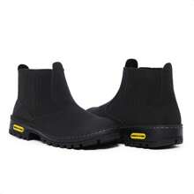 Men High-Top Leather Riding Boots - màu đen - Xem 3