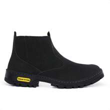 Men High-Top Leather Riding Boots - màu đen - Xem 2