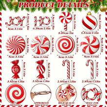24 Pieces Of Wooden Candy Cane Decorations - Holiday Christmas Tree Decoration, Mint Design Suitable For Holiday Home And Party Decoration - as shown - View 7