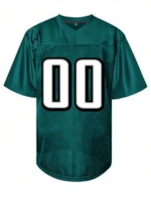 Customized Name And Number Boyfriend Style Men's Embroidered American Football Jersey Philadelphia Green V-Neck Personalized Short Sleeved Shirt Party Game Training Competition Sports Top DIY S-XXL