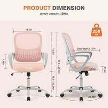 Sweetcrispy Ergonomic Drafting Chair Tall Standing Desk Office Chair - Pink + ABS+PC - View 6