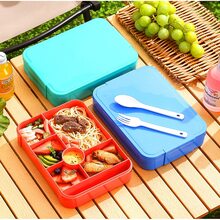 New Microwave Safe Bento Lunch Box Set With Spoon, Leak-Proof Meal Prep Container Christmas Gift - Multicolor - View 9