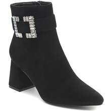 Ankle Boot With Silver Buckle - Black - View 4