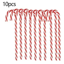 10 Peças/Pacote Bengala de Doce de Natal, Presentes de Natal DIY e Bengala de Doce Decoração de Natal, Adequado para Quarto, Janela, Escada, Batente de Porta, Lareira e Decorações de Festa de Natal - Multicolorido - Visão 8