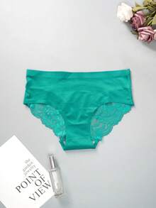 Bộ 4 quần lót ren liền mạch lưng giữa bằng lụa băng, kháng khuẩn & thoáng khí, quần lót tam giác quyến rũ & gợi cảm cho nữ - Nhiều màu - Xem 2