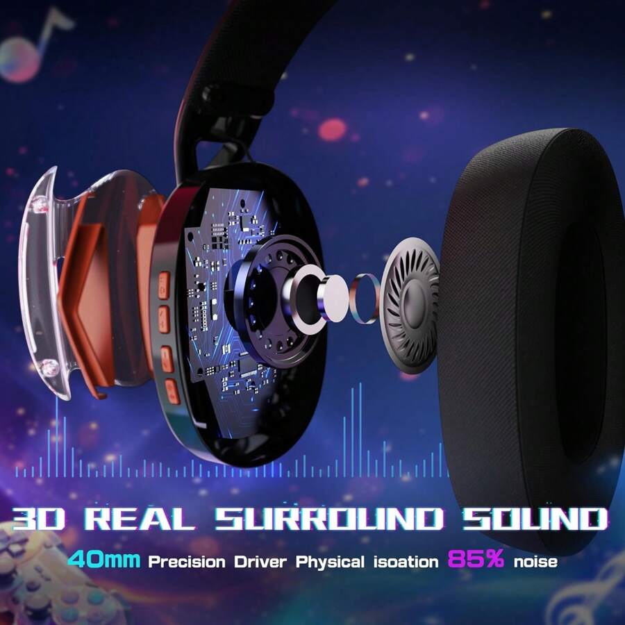 ATTACK SHARK Attack Shark L60 Lightspeed Gaming Headphones, Tri-Mode 2 ...