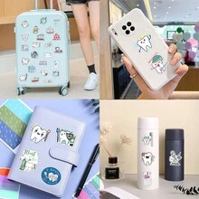 50 miếng dán chăm sóc răng miệng bằng nhựa vinyl thẩm mỹ dùng cho sổ lưu niệm, nhật ký, máy tính xách tay, cản xe, ván trượt, bình nước, máy tính, điện thoại, phim hoạt hình, mũ bảo hiểm, nhãn dán và đề can ô tô - Nhiều màu - Xem 10