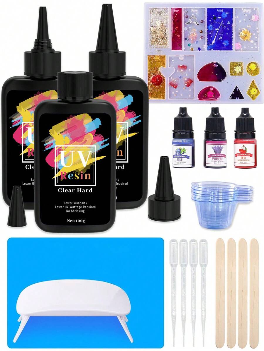 300g UV Resin Kit With LightUpgraded Crystal Clear Hard UV Curing