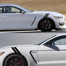 Car Double Bar Hood Mudguard PVC Decals Graphics Stripes Sport Vinyl Decal For Mustang GT500 GT350 GT Auto Accessories