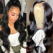 Body Wave Curly 13x4 Lace Frontal Human Hair Brazilian Nature Color 180 Density Transparent Lace Front Wigs With Baby Hair Bling Hair