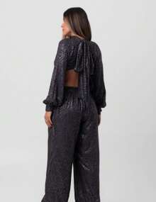 Silver Labrava Voile Jumpsuit With Lurex Bow - 銀色 - 查看 1