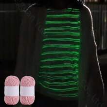 1 PC DIY Băng Sáng Phát Sáng Trong Bóng Tối Sợi Cho Áo Len Móc Thủ Công - Màu xanh ngọc - Xem 4