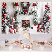 1 tấm vải phông nền tiệc lò sưởi Giáng sinh màu trắng 82,7 * 59,1 / 59,1 * 39,4 / 39,4 * 29,5 inch Nền ảnh cây thông Noel tuyết trắng Nến Giáng sinh Quà tặng trong nhà mùa đông Cung điện trang trí lò sưởi Phông nền chụp ảnh Thích hợp cho đạo cụ chụp ảnh Giáng sinh, Giáng sinh - Nhiều màu - Xem 7