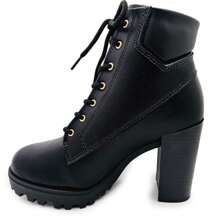 Moleca Tractor Boot With 10cm High Block Heel And Lined - màu đen - Xem 4