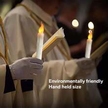 6PCS  LED Wax Flickering Flameless Candle Lights Battery Operated Taper Dinner Party Home Halloween Xmas Wedding Valentines Day Decorations Candles - Yellow - View 8