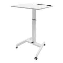 SHZICMY Adjustable-Height Lectern Mobile Standing Desk Portable Podium Rolling Lectern - White - View 7