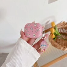 Cute Pink Animal Print AirPods Pro/Pro2 Case, Anti-Drop Protective Cover Compatible With Airpods 1/2/3 - Pink - View 13