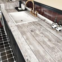 1 Cuộn Giấy dán tường 10M bóc ra và dán cho tường Giấy dán tường vân gỗ cho mặt bàn Giấy dán tường vân gỗ chống thấm nước cho tủ bếp Giấy dán tường vinyl tự dính dày 17,71x393,8 inch DIY dày dễ lắp đặt Trang trí tường cho phòng ngủ và phòng khách, Miếng dán cải tạo Tấm ốp tường bóc ra, Giấy dán tường, Giấy dán tường, Vật dụng trang trí mùa xuân Làm mới ngôi nhà của bạn, Miếng dán trang trí Rama - Màu Xám nhạt - Xem 3