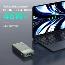 Cargador portátil Juovi Power Bank, 20000mAh 45W PD3.0 QC 4.0 Batería de carga rápida con pantalla LED, 2 USB-C, 2 USB-A para iPhone 15, carga rápida verde, pantalla de energía LED, cargador portátil para dispositivos Android e iPhone con puertos USB y Tipo-C, batería de polímero de litio segura y estable adecuada para juegos al aire libre, compras, viajes, fuente de alimentación portátil para iPhone de Apple, iPad, teléfonos Android, regalos para familiares, amigos, cumpleaños, Navidad, invierno