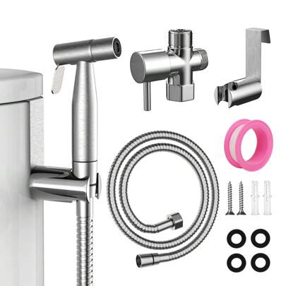 Handheld Bidet Sprayer For Toilet, Stainless Steel Bathroom Bidet Sprayer Set With Anti-Leaking Hose & 2 Water Pressure, Perfect For Feminine Wash, Cloth Diaper Cleaning, Baby Wash & Pets Shower, American Standard