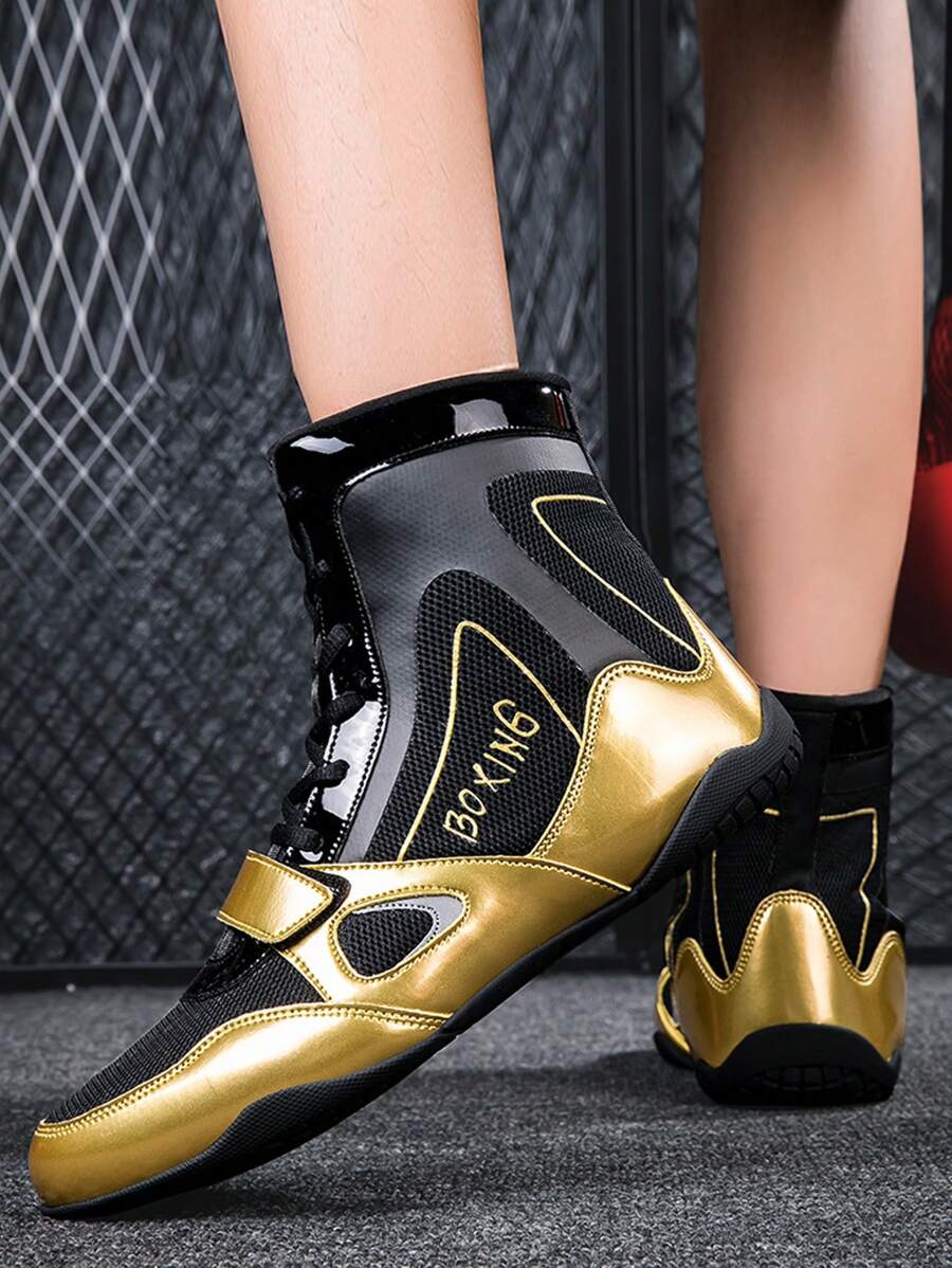 Professional Wrestling Shoes, High Top Fighting Boxing Boots, Training