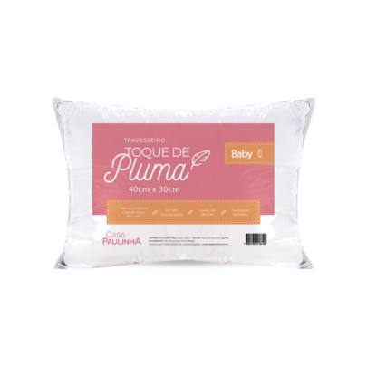 Travesseiro Macio Toque Pluma Baby 40cmx30cm 200 Fios 100% Algodão
