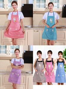 1 件~6 件卡通兔子图案围裙，适合日常休闲、厨房、浴室、家居、家居用品