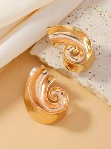 一对时尚夸张金属蜗牛眼耳环