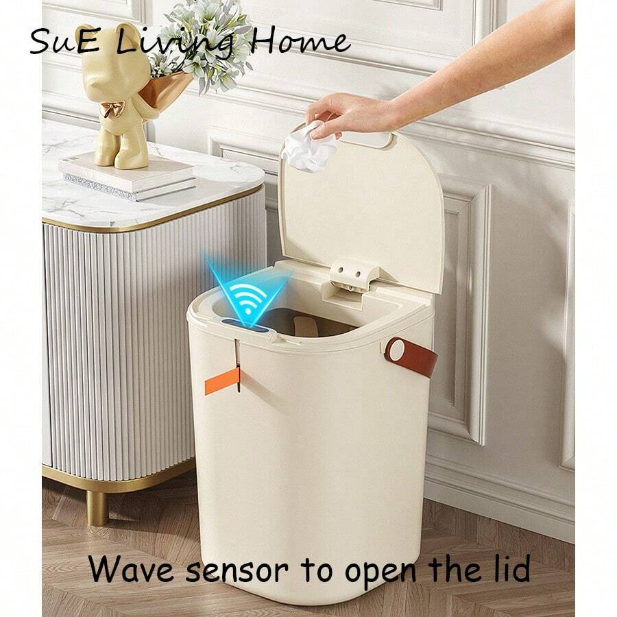 SuE 20L Kitchen Trash Bin Bathroom Touch Can In The Toilet Smart Bucket